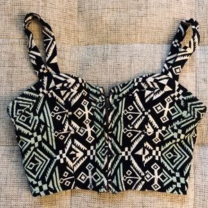 Urban Outfitters Black Bustier Crop Top XS S Small